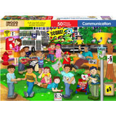 A4 "Communication" 50 Piece Wooden Puzzle A4 "Communication" 50 Piece Wooden Puzzle